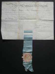 1784 Peter S Glentworth Diploma
