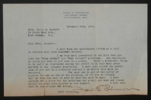 Letter from Frank Schoonover